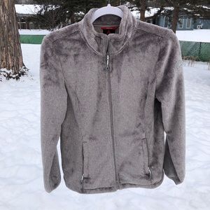 Small fuzzy grey Gerry zip sweater